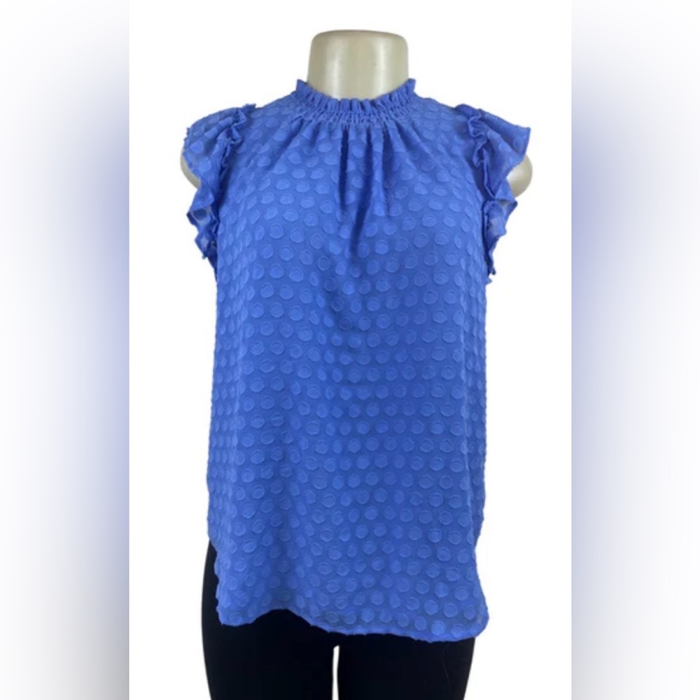 LOFT SWISS DOT RUFFLE SLEEVE TOP - Picture 13 of 13